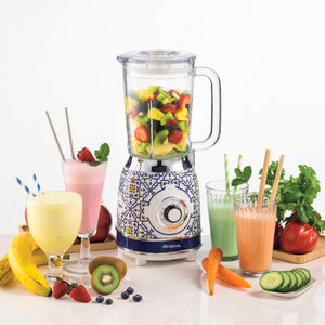 Frullatore 1000W - 4 lame inox - 4 velocità - Tazza in vetro 1,5L