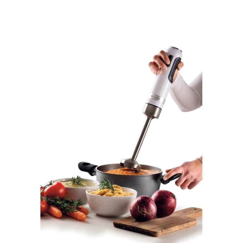 Frullatore a immersione 1000W - 10 velocità + turbo - Accessori inclusi - Bianco