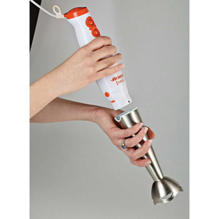 Frullatore a immersione - Lame in Acciaio Inox - 2 velocità - 200W - Bianco e Arancio