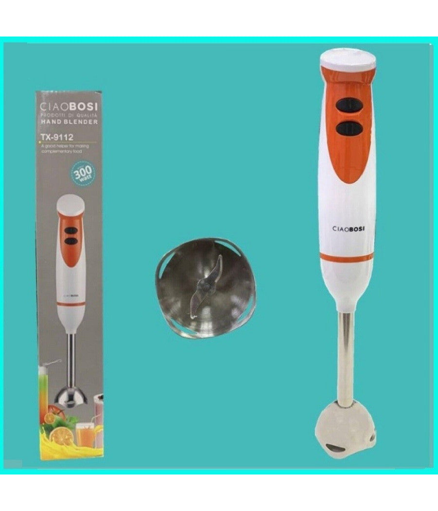 Frullatore Mixer A Immersione 300w Lame Acciaio 2 Velocità  Cucina Trita Tx-9112         
