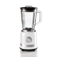 Frullatore Moderna 1000W, tazza vetro 1,5L - 4 velocità, 4 lame - Bianco