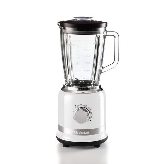 Frullatore Moderna 1000W, tazza vetro 1,5L - 4 velocità, 4 lame - Bianco