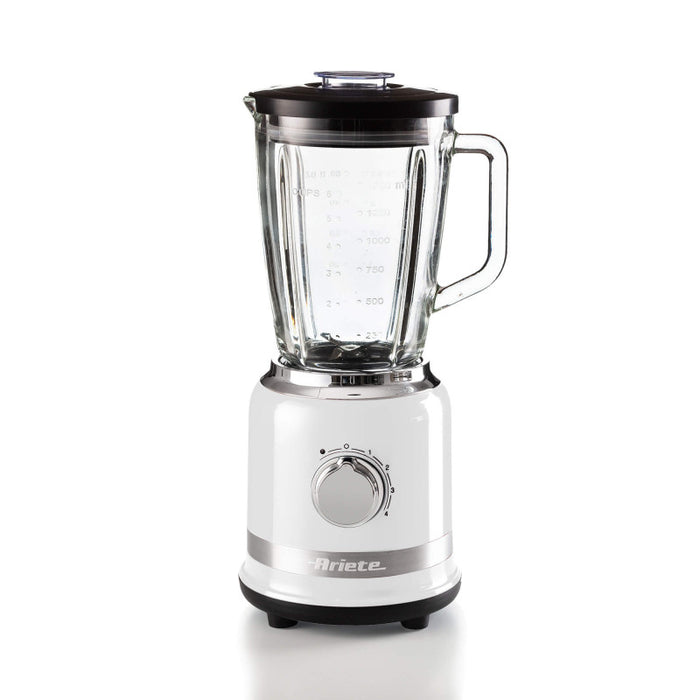 Frullatore Moderna 1000W, tazza vetro 1,5L - 4 velocità, 4 lame - Bianco
