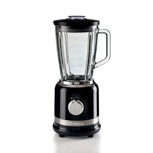 Frullatore Moderna 1000W, tazza vetro 1,5L - 4 velocità, 4 lame - Nero