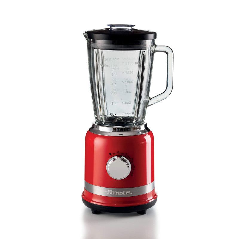 Frullatore Moderna 1000W, tazza vetro 1,5L - 4 velocità, 4 lame - Rosso