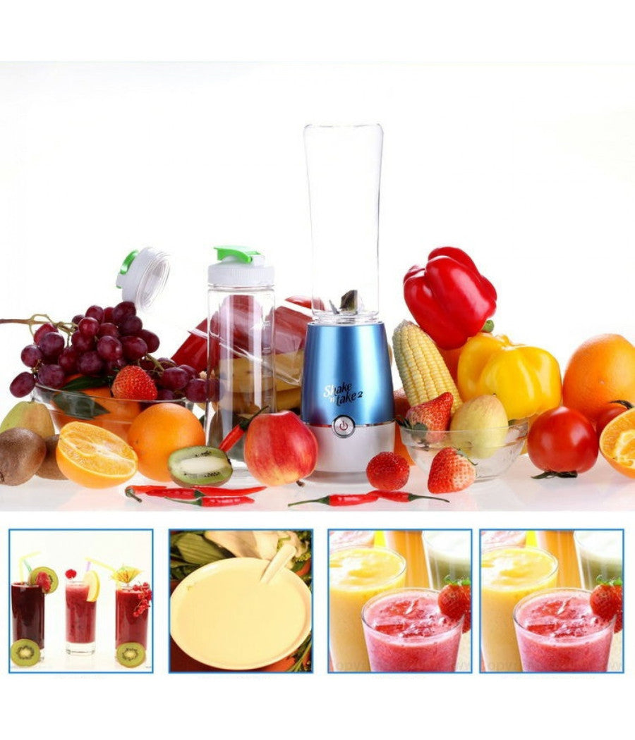 Frullatore Shake N Take 2 Frappe Frutta Milkshake Gelato Fitness Palestra         