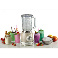 Frullatore Vintage - 1,5L Tazza in Vetro - 4 Lame Acciaio Inox - 1000W - Beige