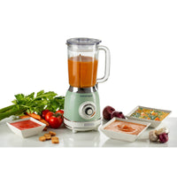 Frullatore Vintage - 1,5L Tazza in Vetro - 4 Lame Acciaio Inox - 1000W - Verde