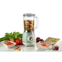 Frullatore Vintage - 1,5L Tazza in Vetro - 4 Lame Acciaio Inox - 1000W - Verde