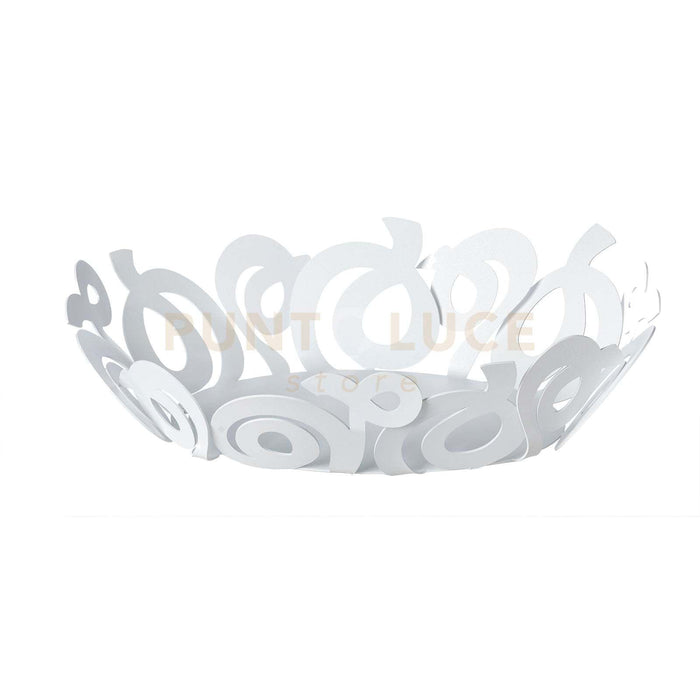 fruttiera ovale nastri Bianco in Ferro 43x25Px9Hcm