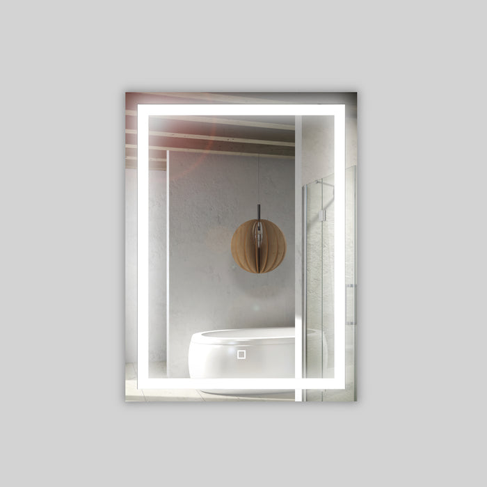 Specchio 5 mm rettangolare squadrato cornice led interruttore touch *** misure 60x80 cm, tonalità standard 6000-6500...