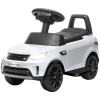Macchina per Bambini con Licenza Land Rover 6V, Funzionamento Elettrico e a Spinta, Velocità 3km/h, Bianco