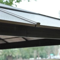 Gazebo da Giardino in Alluminio con Tetto in PC, 430x360x265 cm