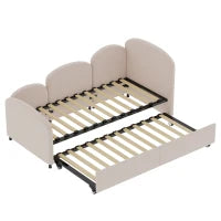 Divano con Letto Estraibile Imbottito in Velluto a Forma di Fiore, per Camera da Letto e Soggiorno, 90x200 cm, Senza Materasso, Rosa