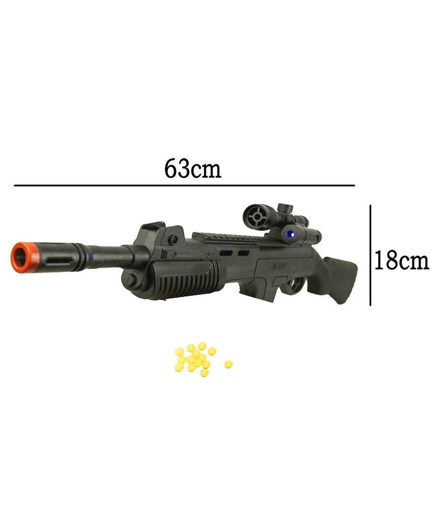 Fucile Pistola Giocattolo A Pallini Con Luce Torcia Puntatore Mitra Commando         