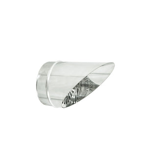 Fumaiolo da 160mm tipo a becco inox aisi 304 base tonda innesto m maschio