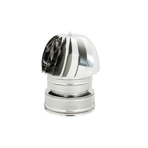 Fumaiolo da 100-150mm radiante tipo eolico inox aisi 304 base tonda doppia parete