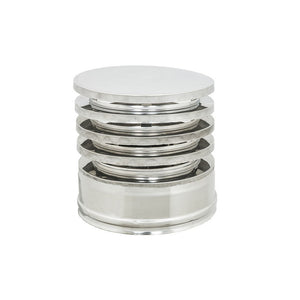 Fumaiolo da 100-150mm tipo zara di acciaio inox aisi 304 base tonda doppia parete