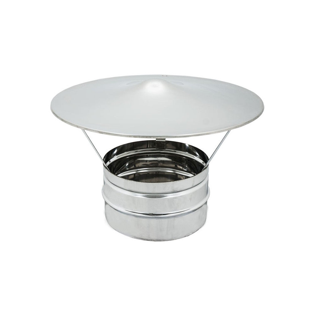 Fumaiolo da 100mm tipo cinese inox base tonda innesto m maschio