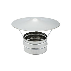 Fumaiolo da 100mm tipo cinese inox base tonda innesto m maschio