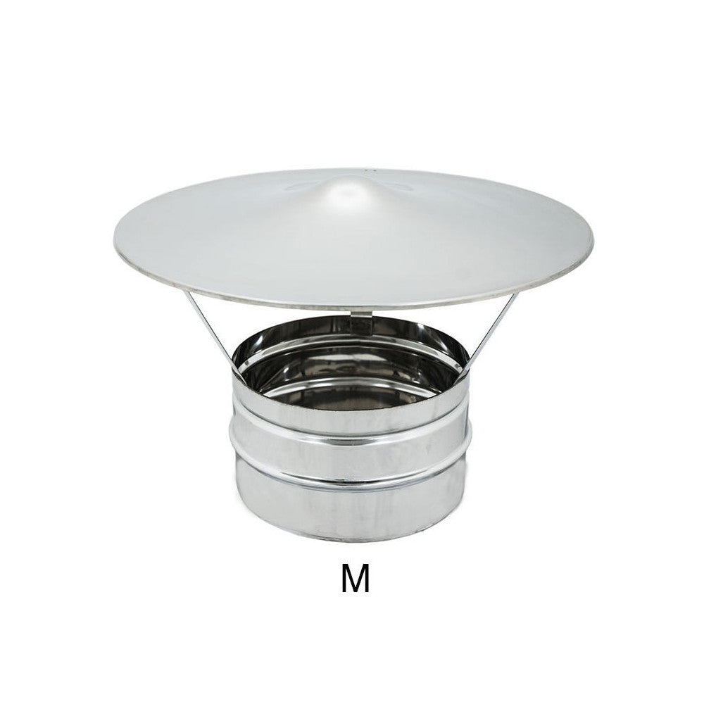 Fumaiolo da 100mm tipo cinese inox base tonda innesto m maschio