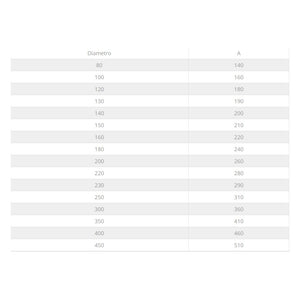 Fumaiolo da 120mm tipo a becco inox aisi 304 base tonda innesto m maschio