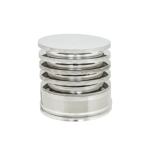 Fumaiolo da 130-180mm tipo zara di acciaio inox aisi 304 base tonda doppia parete