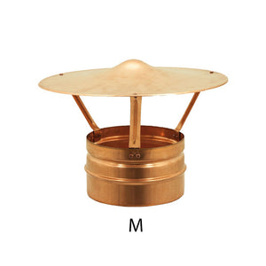 Fumaiolo da 160mm tipo cinese di rame base tonda innesto m maschio