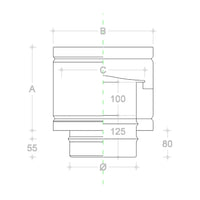 Fumaiolo da 200mm terminale tipo botte 4 venti di rame base tonda m maschio