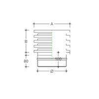 Fumaiolo da 200mm tipo zara di acciaio inox aisi 304 base tonda innesto m maschio monoparete