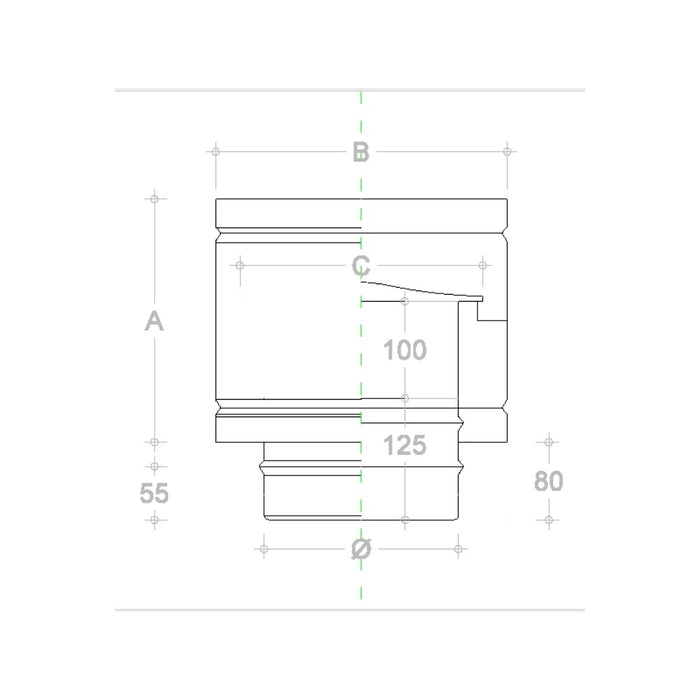 Fumaiolo da 220mm terminale tipo botte 4 venti inox aisi 304 base tonda m maschio