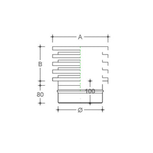 Fumaiolo da 220mm tipo zara di acciaio inox aisi 304 base tonda innesto m maschio monoparete