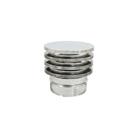 Fumaiolo da 220mm tipo zara di acciaio inox aisi 304 base tonda innesto m maschio monoparete