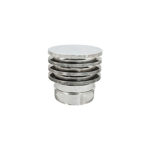 Fumaiolo da 220mm tipo zara di acciaio inox aisi 304 base tonda innesto m maschio monoparete