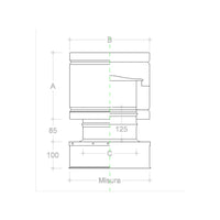 Fumaiolo da 22x32cm tipo botte 4 venti inox aisi 304 base rettangolare