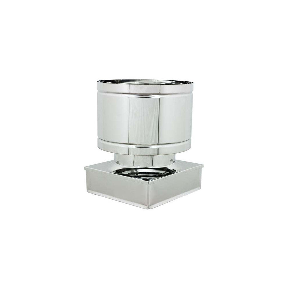 Fumaiolo da 22x32cm tipo botte 4 venti inox aisi 304 base rettangolare