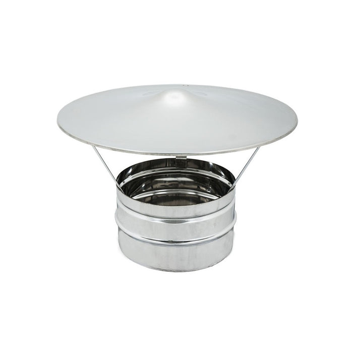 Fumaiolo da 230mm tipo cinese inox base tonda innesto m maschio