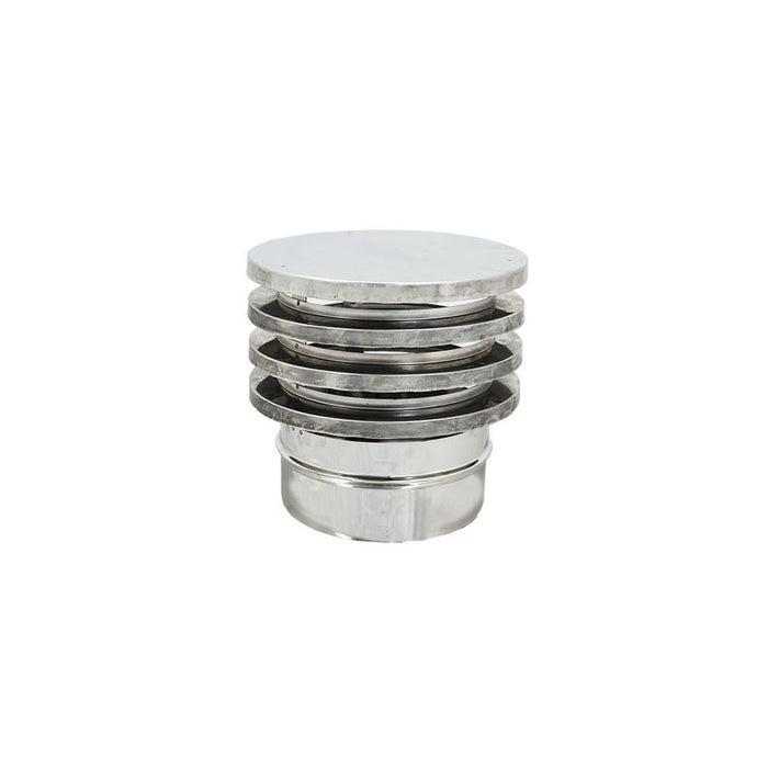 Fumaiolo da 230mm tipo zara di acciaio inox aisi 304 base tonda innesto m maschio monoparete