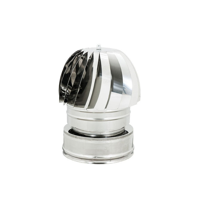 Fumaiolo da 250-300mm radiante tipo eolico inox aisi 304 base tonda doppia parete