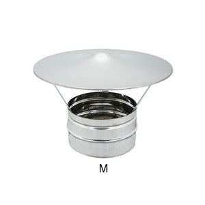 Fumaiolo da 300mm tipo cinese inox base tonda innesto m maschio