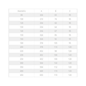 Fumaiolo da 300mm tipo cinese inox base tonda innesto m maschio