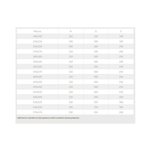 Fumaiolo da 32x32cm tipo botte 4 venti inox aisi 304 base quadra