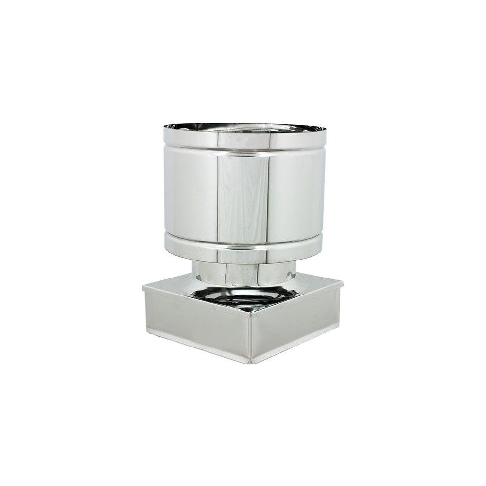Fumaiolo da 47x47cm tipo botte 4 venti inox aisi 304 base quadra