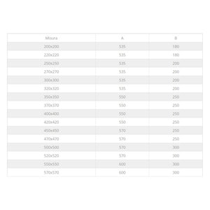 Fumaiolo gallo 37x37cm in acciaio inox base quadra