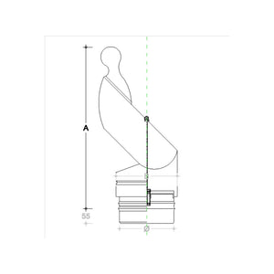 Fumaiolo gallo da 130mm in acciaio inox base tonda innesto m maschio