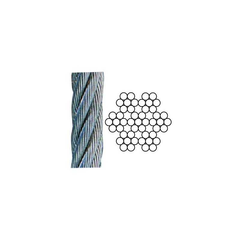 Fune acciaio inox 49 Fili Rotolini 10 M dia. 3 Mm