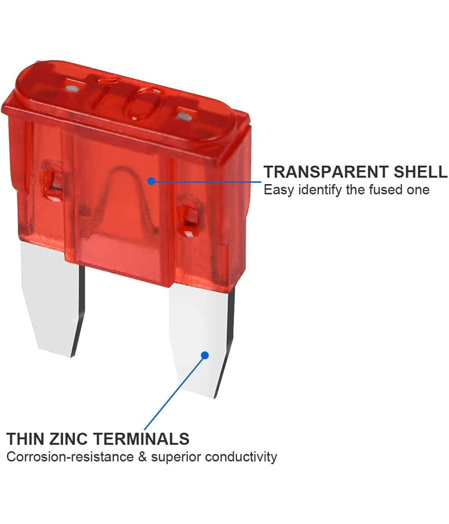 Fusibili Assortiti 100 Pz Lamellari Per Auto E Moto Barca Kit Mini Fusibbili         