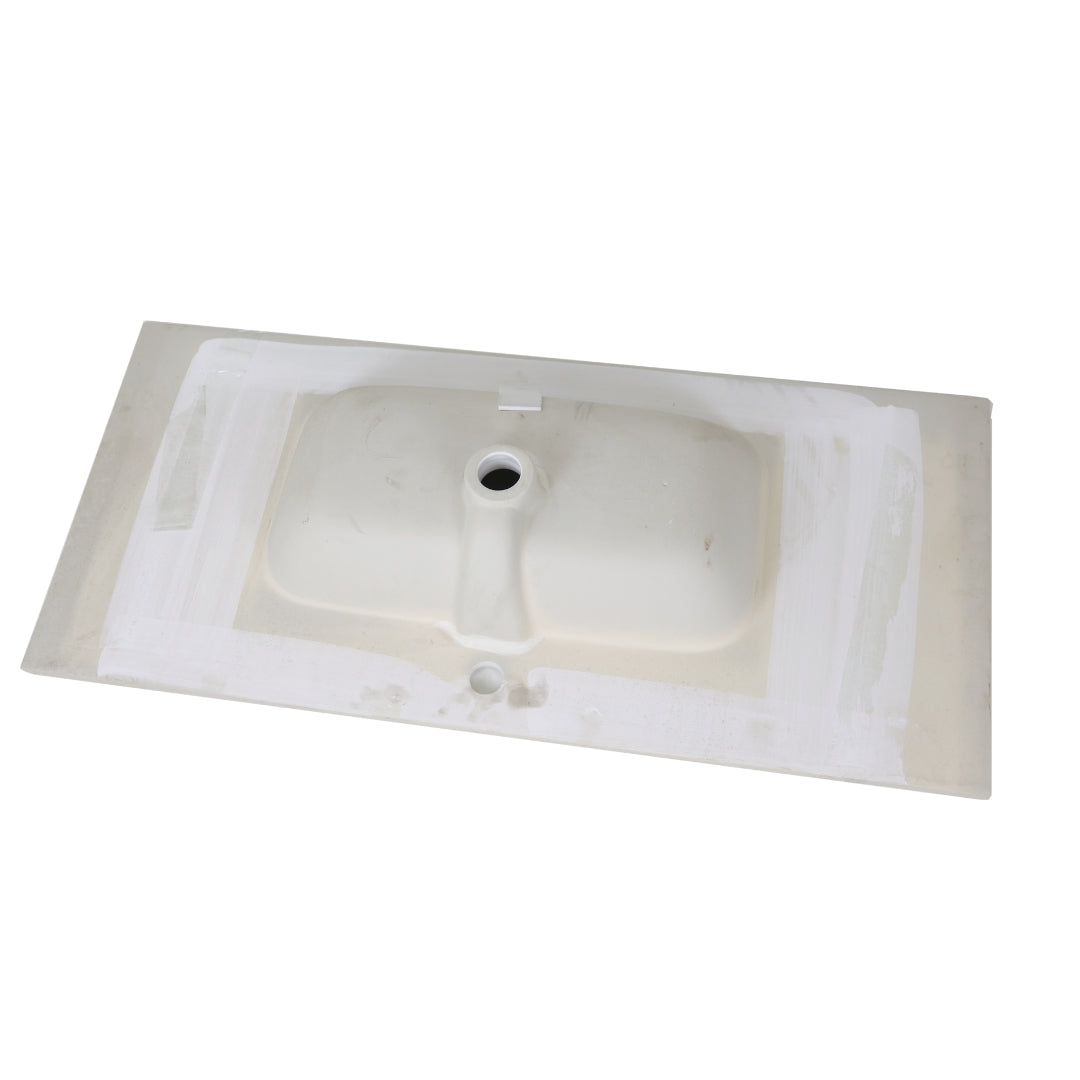 Lavabo ad incasso in ceramica bianco lucido per mobili bagno *** misure 91x46 cm, confezione 1