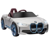 Macchina Elettrica per Bambini 3-6 Anni con Licenza BMW con Telecomando, Clacson e Fari, 115x67x45 cm, Bianca
