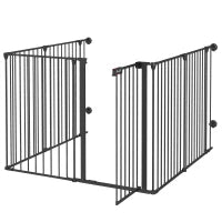 Cancellino per Cani Taglia Media Pieghevole e Modulabile in Metallo e Plastica, 123x102x90 cm, Nero